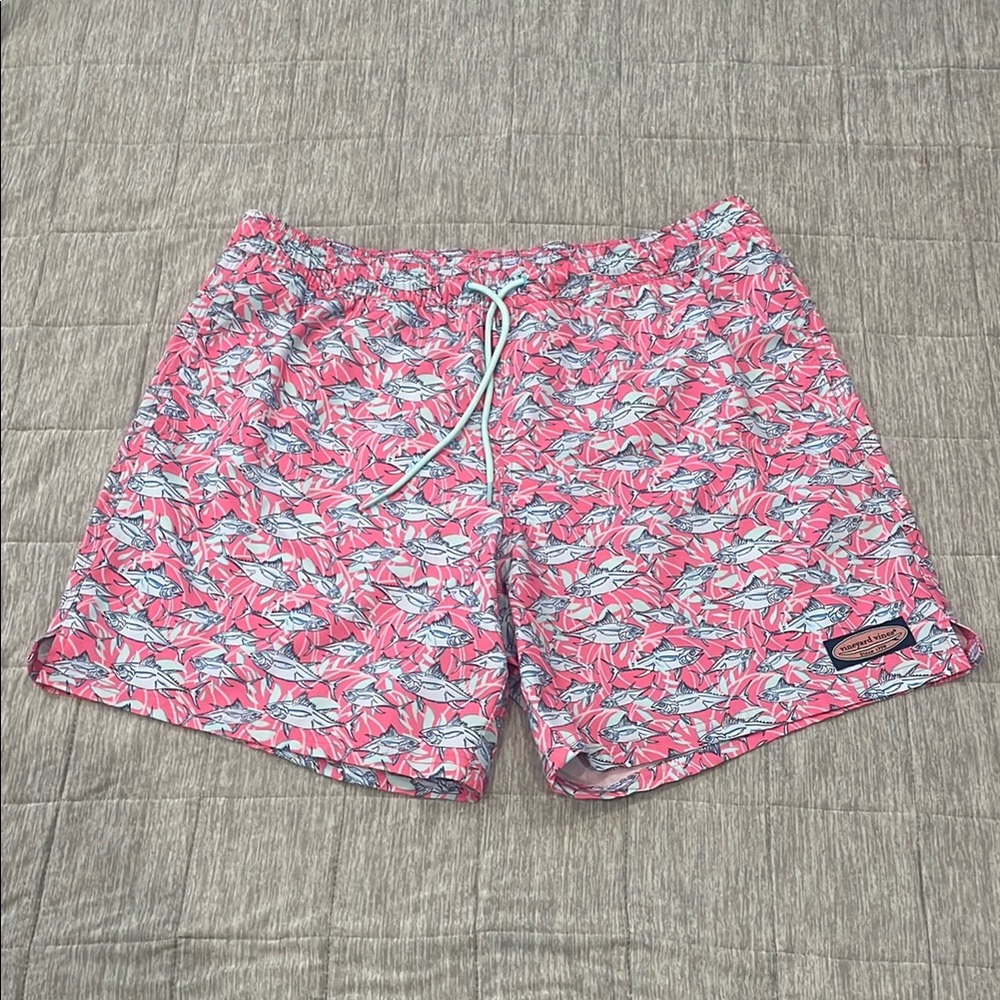 Pink Patterned Swim Shorts